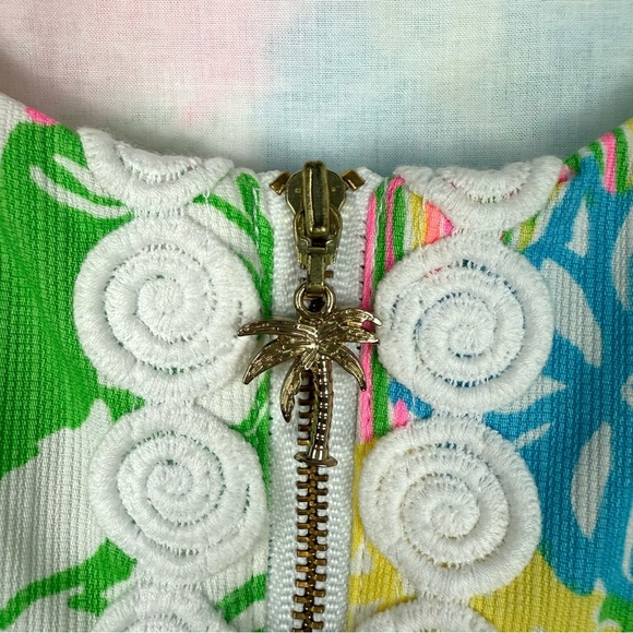Lilly Pulitzer Cathy Shift Hibiscus Stroll Green Printed Cotton Mini Dress sz 8 - Picture 4 of 8